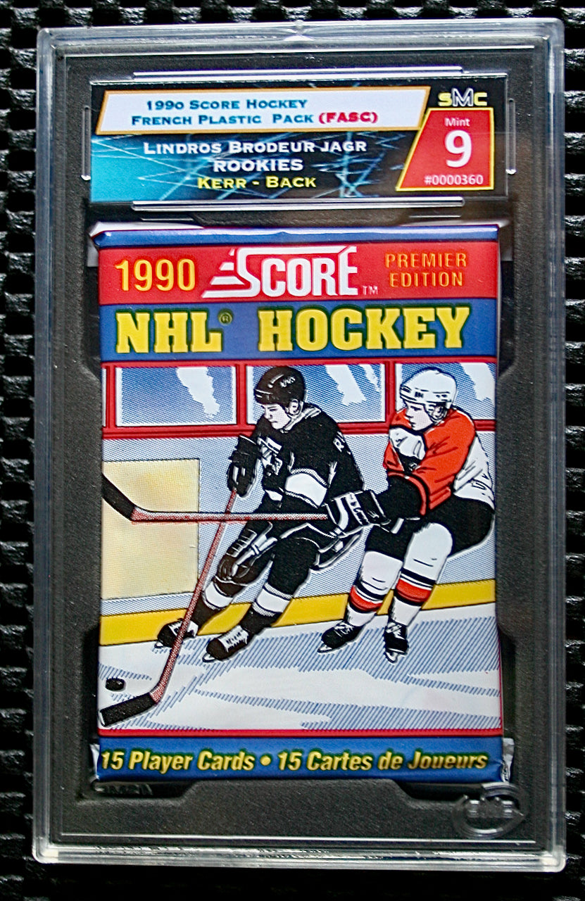1990 SCORE HOCKEY FRENCH WAX PACK (KERR-BACK) SMC 9